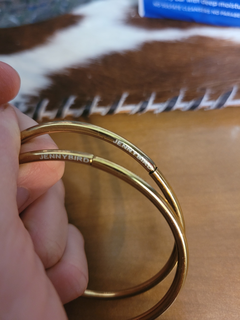 Jenny Bird Gold Double-Loop Bangle Bracelet